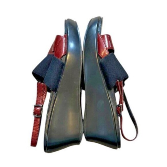 Dansko Diandra Wedge Sandal Red Black Slingback Women's Size 40 - 9.5-10 Comfort - Picture 4 of 10